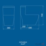 توالت فرنگی چینی کرد آنتریوم - Image 2