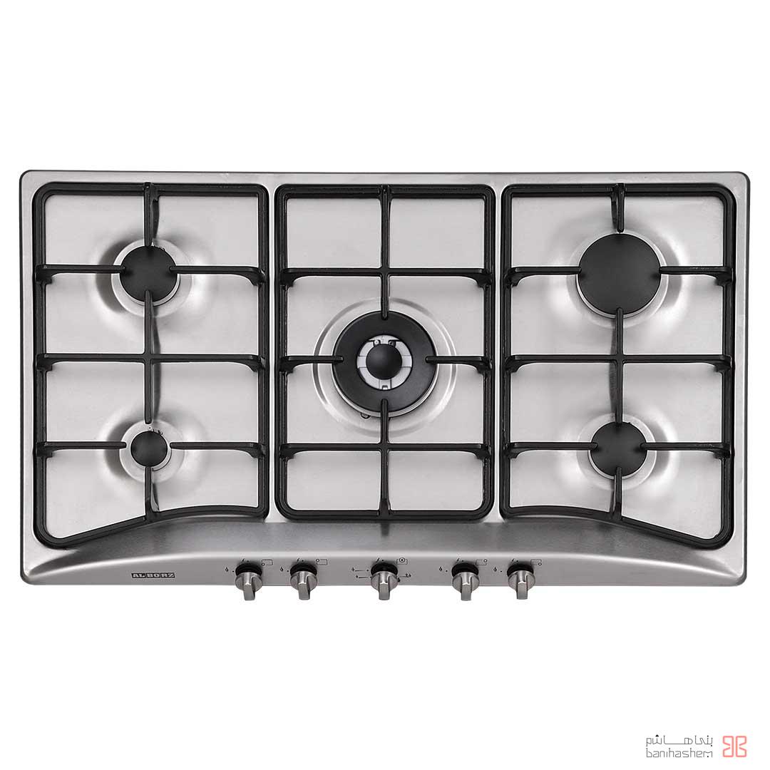 alborz-gaz-S-5904 اجاق گاز پنج شعله استیل البرز مدل S5904 - Image 1