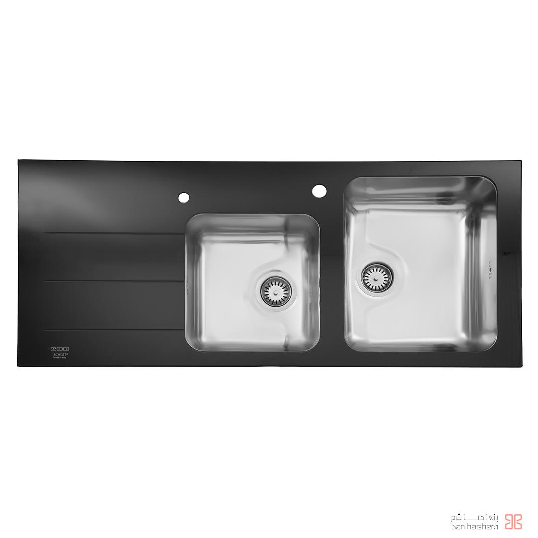 alborz-sink-crystal-black سینک شیشه ای استیل البرز مدل کریستال 2 - Image 1