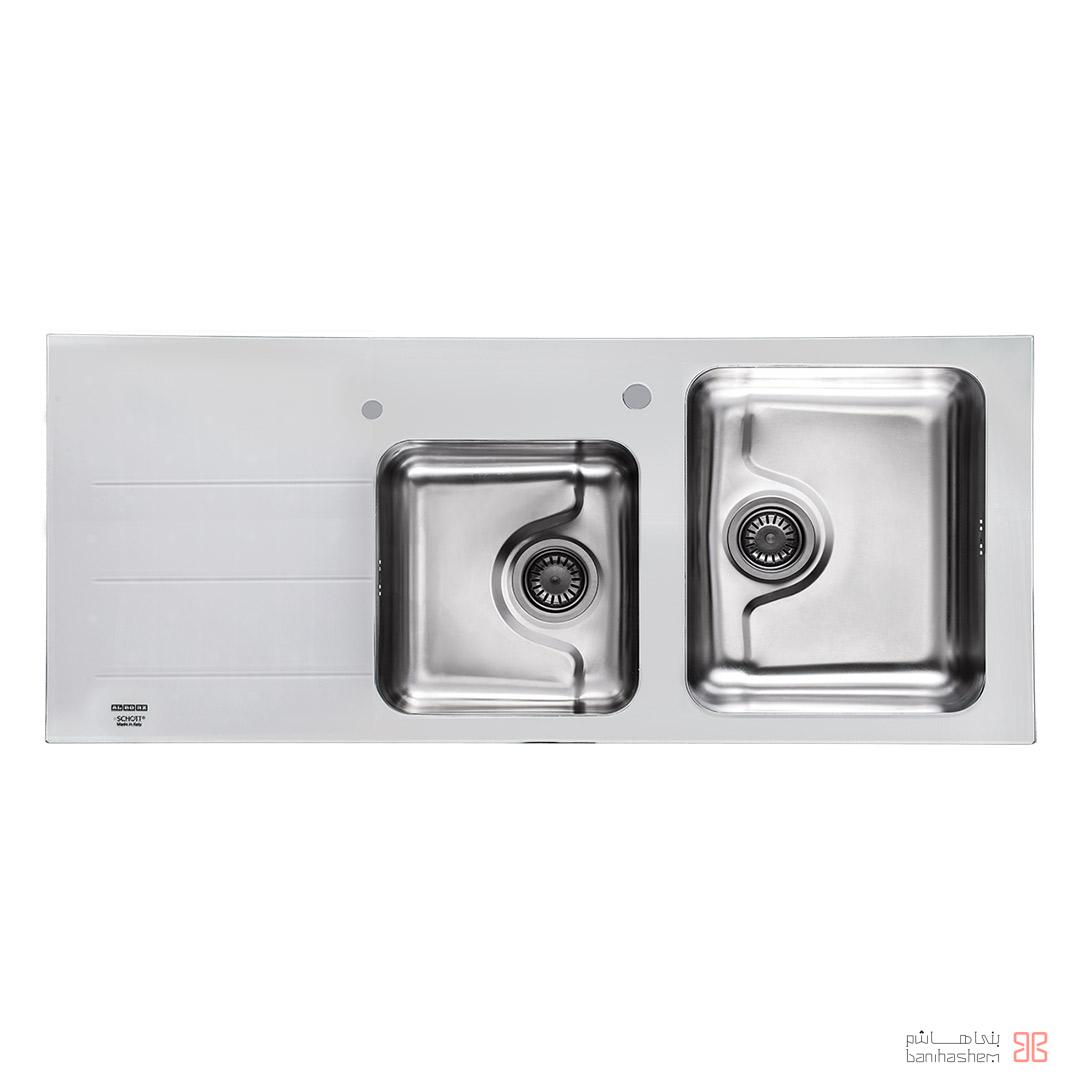 alborz-sink-crystal-white سینک شیشه ای استیل البرز مدل کریستال 1 - Image 1