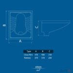 کاسه توالت چینی کرد مدل آرین–CloseRim - Image 5