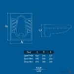 کاسه توالت چینی کرد مدل تولیپ–سایز55 - Image 5