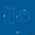 روشویی پایه دار چینی کرد مدل آزالیا - Image 5