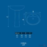 روشویی پایه دار چینی کرد مدل کاملیا–سایز55 - Image 5