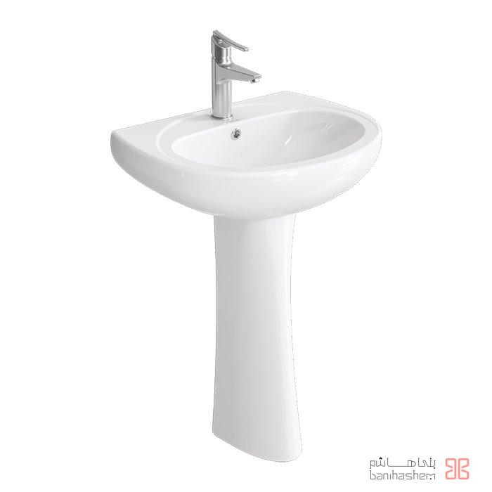 روشویی پایه دار چینی کرد مدل کاملیا–سایز55
