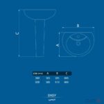 روشویی پایه دار چینی کرد مدل دیسی–سایز50 - Image 5
