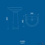 روشویی پایه دار چینی کرد مدل جاسمین - Image 5