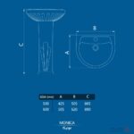 روشویی پایه دار چینی کرد مدل مونیکا–سایز60 - Image 5