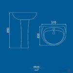 روشویی پایه دار چینی کرد مدل آرین - Image 5