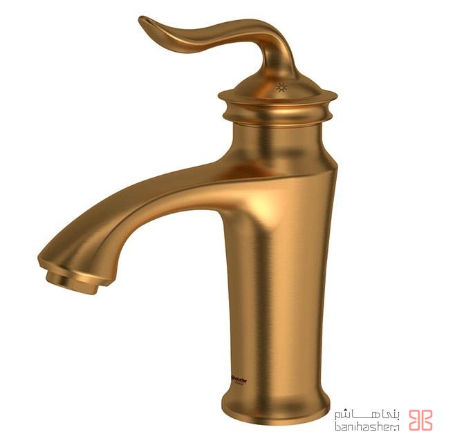 shoder-roshuii-loka-goldm شیر روشویی شودر مدل لوکا طلایی مات - Image 1