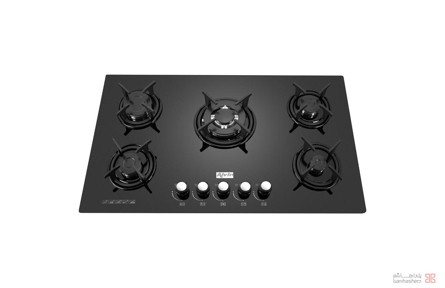 AG301 اجاق گازشیشه ای پنج شعله آلوین مدل AG301 - Image 1
