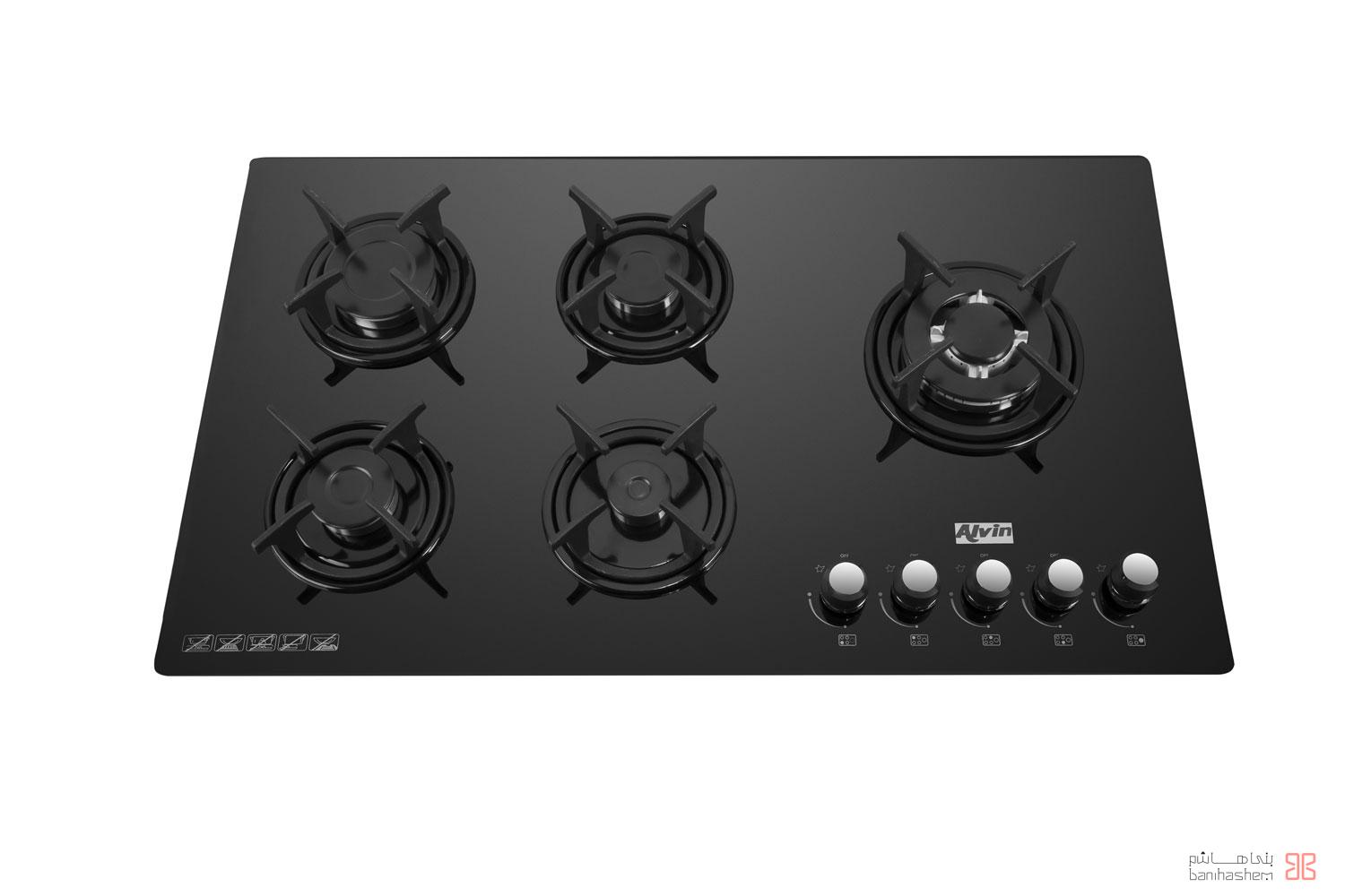 AG302 اجاق گازشیشه ای پنج شعله آلوین مدل AG302 - Image 1