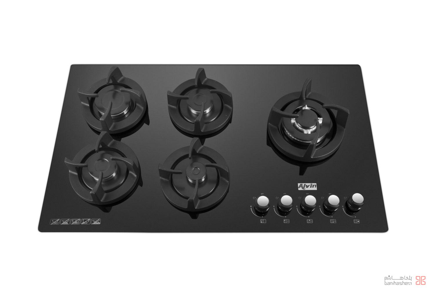 AG306 اجاق گازشیشه ای پنج شعله آلوین مدل AG306 - Image 1