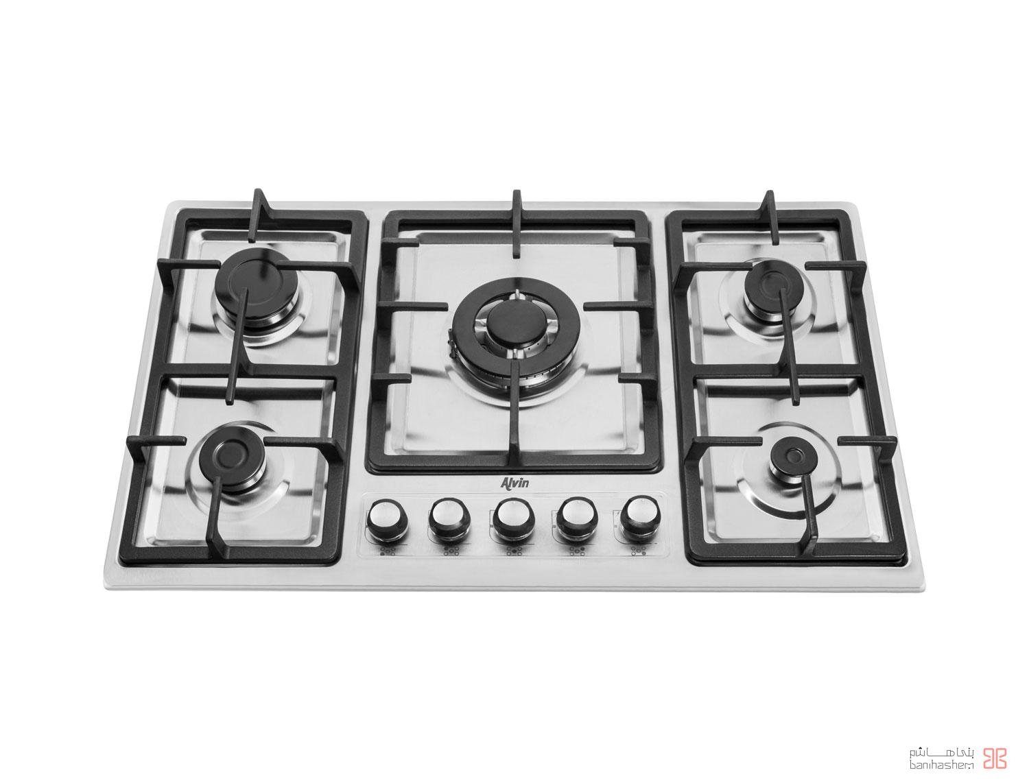اجاق گاز استیل پنج شعله آلوین مدل AS501