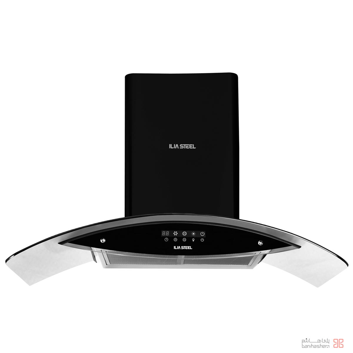 هود شومینهای ایلیا استیل مدل یاقوت مشکی