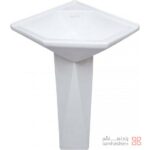 روشویی پایه دار پارس سرام مدل گوشه دیاموند