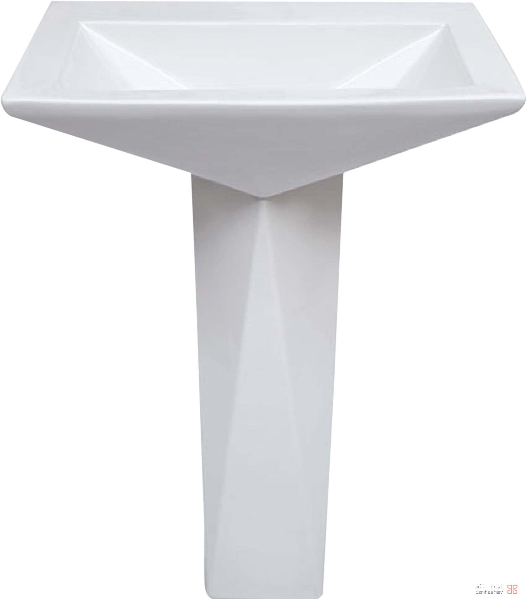 Parsceram-Toilet-Diamond روشویی پایه دار پارس سرام مدل دیاموند - Image 1