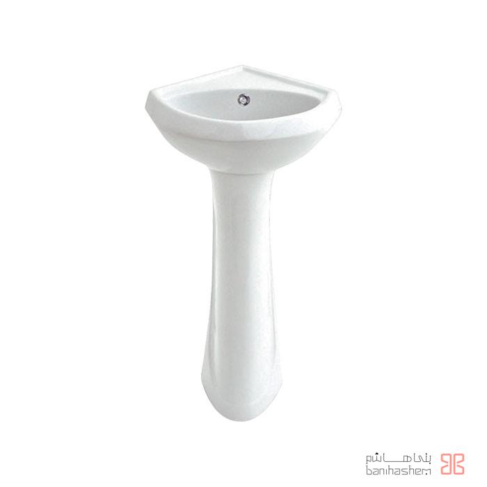 Parsceram-Toilet-Sahar-Corner روشویی پایه دار پارس سرام مدل گوشه سحر - Image 1