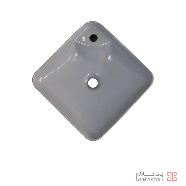 Morvarid_RoS_AlfaT روشویی رو سنگی مروارید مدل آلفا 40 طوسی - Image 1