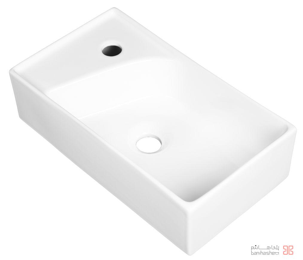 Morvarid_RoS_Maya46 روشویی رو سنگی مروارید مدل مایا 46 طوسی - Image 1