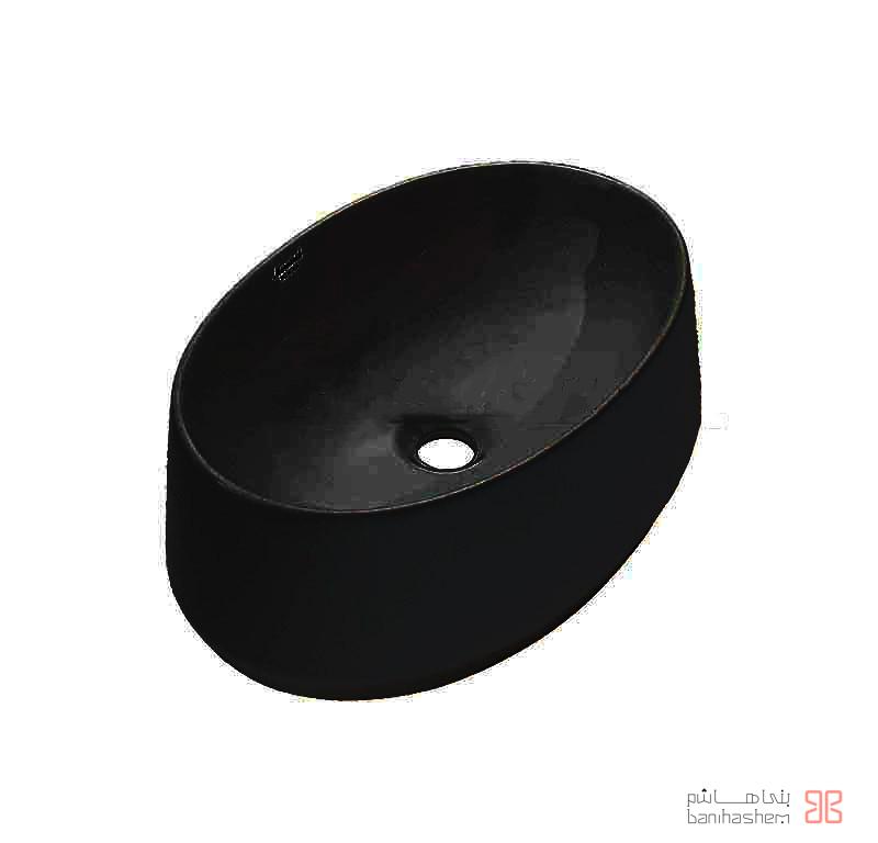 Morvarid_RoS_RominaB روشویی رو سنگی مروارید مدل رومینا 52 مشکی - Image 1