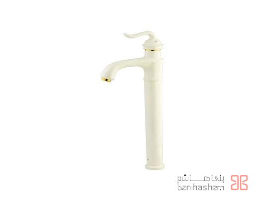 Shoder_RoshB_Loka_SHG شیر روشویی پایه بلند شودر مدل لوکا شیری طلایی - Image 1