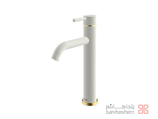 Shoder_RoshB_Marino_SHG شیر روشویی پایه بلند شودر مدل مارینو شیری طلایی - Image 1
