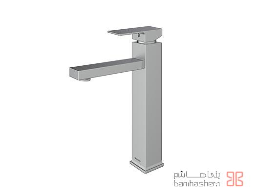 شیر روشویی پایه بلند شودر مدل اروپا کروم مات