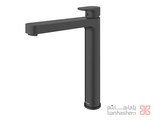 Shoder_RoshB_Tain_B شیر روشویی پایه بلند شودر مدل تاین مشکی - Image 1