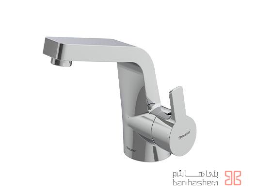 Shoder_Rosh_Ramond_C شیر روشویی شودر مدل راموند شیری کروم - Image 1