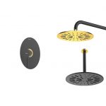 شیر حمام توکار شودر مدل روگن تیپ 1 BRASS مشکی طلایی