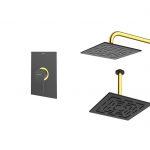 شیر حمام توکار شودر مدل رومر پلاس تیپ 1 BRASS مشکی طلایی