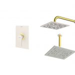 شیر حمام توکار شودر مدل رومر پلاس تیپ 1 BRASS شیری طلایی
