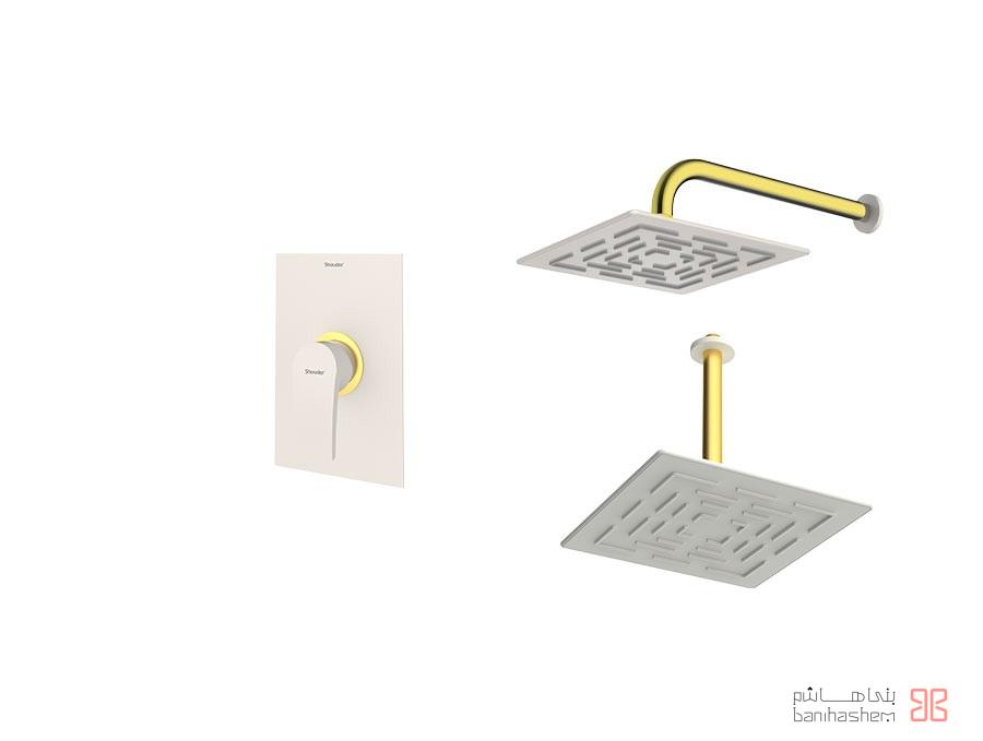 Shoder_Tokar_Beth1_RomerP_SHG شیر حمام توکار شودر مدل رومر پلاس تیپ 1 BRASS شیری طلایی - تصویر 1