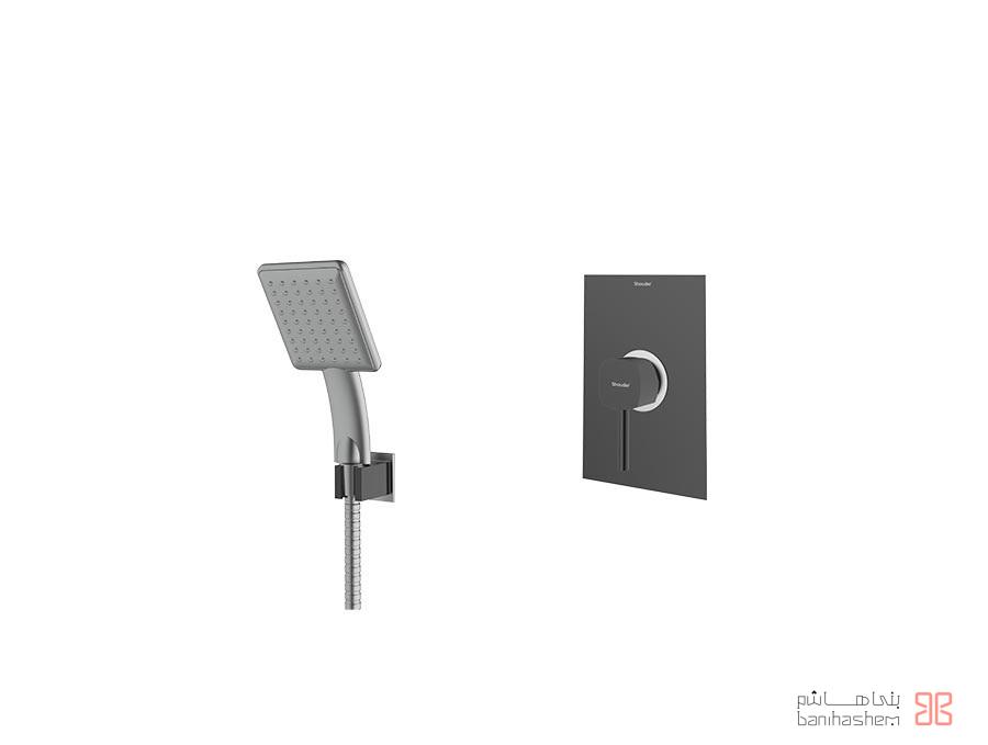 Shoder_Tokar_Beth2_Romer_ABS_BC شیر حمام توکار شودر مدل رومر تیپ 2 ABS مشکی کروم - Image 1