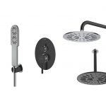شیر حمام توکار شودر مدل روگن تیپ 3 BRASS مشکی کروم