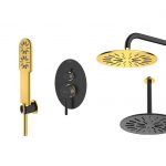 شیر حمام توکار شودر مدل روگن تیپ 3 BRASS مشکی طلایی