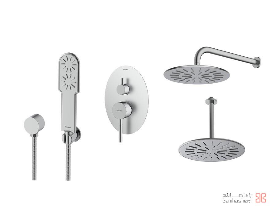 Shoder_Tokar_Beth3_Rogen_CM شیر حمام توکار شودر مدل روگن تیپ 3 BRASS کروم مات - Image 1