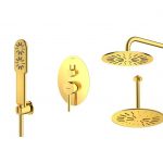 شیر حمام توکار شودر مدل روگن تیپ 3 BRASS طلایی