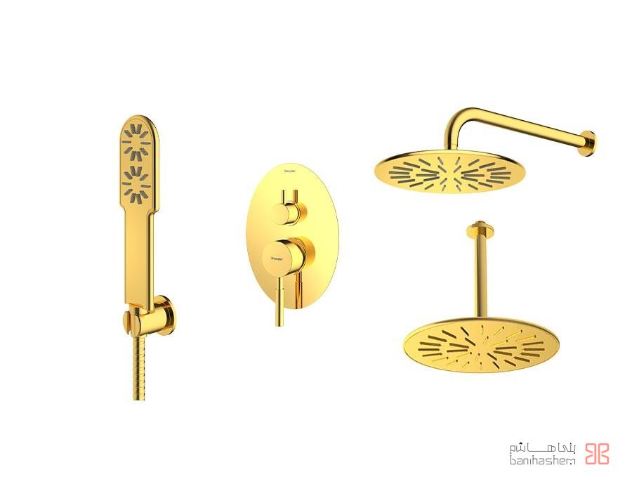 Shoder_Tokar_Beth3_Rogen_G شیر حمام توکار شودر مدل روگن تیپ 3 BRASS طلایی - Image 1