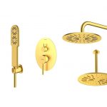 شیر حمام توکار شودر مدل روگن تیپ 3 BRASS طلایی مات
