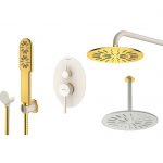 شیر حمام توکار شودر مدل روگن تیپ 3 BRASS شیری طلایی
