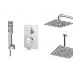شیر حمام توکار شودر مدل رومر پلاس تیپ 3 BRASS کروم مات