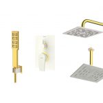 شیر حمام توکار شودر مدل رومر پلاس تیپ 3 BRASS شیری طلایی