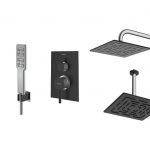 شیر حمام توکار شودر مدل رومر تیپ 3 BRASS مشکی کروم