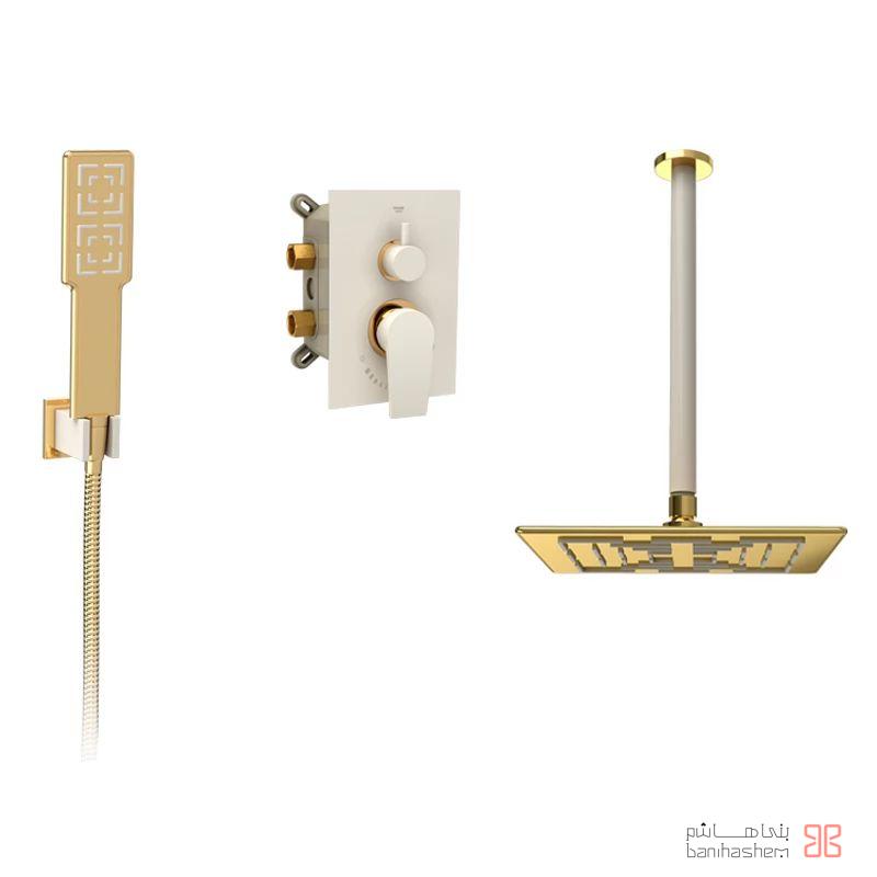 Shoder_Tokar_Beth3_Romer_SHG شیر حمام توکار شودر مدل رومر تیپ 3 BRASS شیری طلایی - Image 1