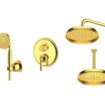 شیر حمام توکار شودر مدل زیگموند تیپ 3 BRASS طلایی