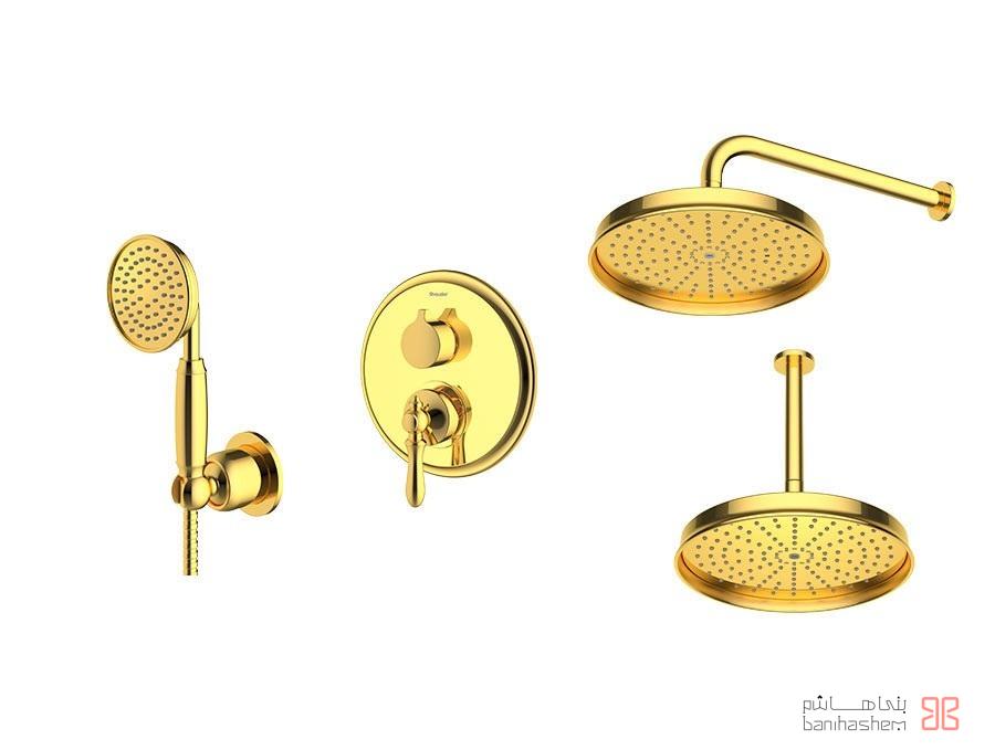 Shoder_Tokar_Beth3_Zigmond_G شیر حمام توکار شودر مدل زیگموند تیپ 3 BRASS طلایی - Image 1