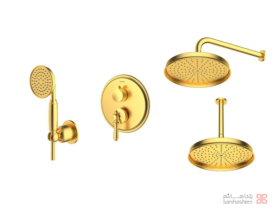 Shoder_Tokar_Beth3_Zigmond_GM شیر حمام توکار شودر مدل زیگموند تیپ 3 BRASS طلایی مات - Image 1