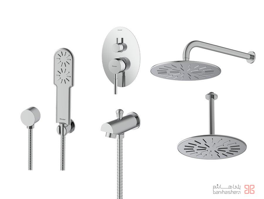 Shoder_Tokar_Beth4_Rogen_C شیر حمام توکار شودر مدل روگن تیپ 4 BRASS کروم - تصویر 1